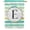 Monogram E, variant on America Forever Spring Monogram House Flag Letter L 28 X 40 inches Double Sided Vertical Outdoor, Yard, Lawn, Decorative Spring Floral Wreath, Stripe Seasonal Flags Summer