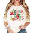 thumbnail image 2 of Distressed Merry and Bright Christmas Shirt for Women and Teens Girly Winter Holiday Tee Ivory Shirt Adult 2X-Large, 2 of 4