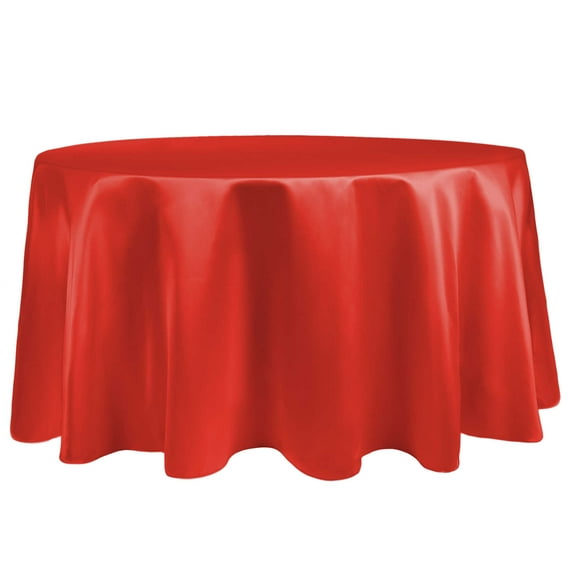 Ultimate Textile Satin 132-Inch Round Tablecloth Orange