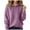 Purple, variant on Sweater Hoodie for Women 2026 Trendy Long Sleeve Knit Solid Color Hooded Sweatshirt Pullover Top