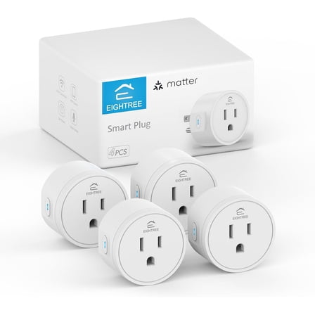 Matter Smart Plug, Homekit Supported, Hub Required, Smart Plugs That Work with Alexa, Siri & Google Home, WiFi Plug with Remote Control, Timer & Schedule, Matter Smart Home 2.4GHz Wi-Fi Only