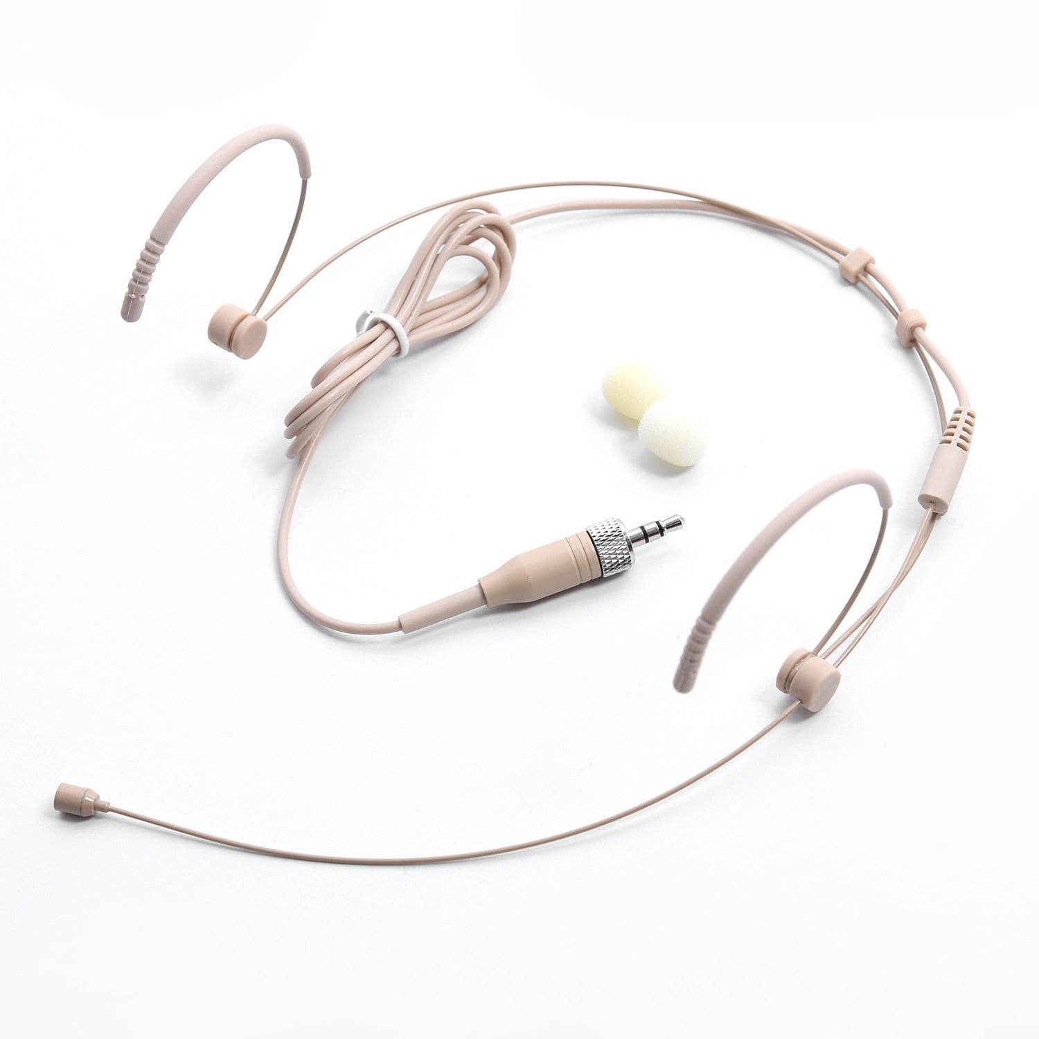 Double earhook Nude Headset Headworn Microphone For Sennheiser Wireless Beige 