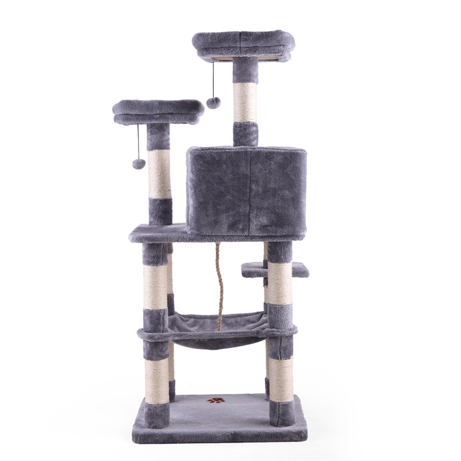 Pefilos 57.5" Cat Tower for Indoor Cats Tall Multi-Level Cat Tower Cat Condo for Multiple Cats with Sisal-Covered Scratching Posts Cat Tree House for Large Cats ,Gray Pefilos 57.5" Cat Tower for Indoor Cats Tall Multi-Level Cat Tower Cat Condo for Multiple Cats with Sisal-Covered Scratching Posts Cat Tree House for Large Cats ,Gray