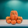 thumbnail image 6 of 7s Artificial Pumpkins Bulk Faux Harvest For Fall Wedding Centerpiece Orange, 6 of 8