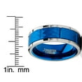 thumbnail image 4 of Metal Masters Men Tungsten Blue Wedding Band Hammered Ring Comfort-Fit 8mm Silvertone, 4 of 6