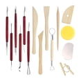 thumbnail image 1 of Herramientas de modelado de cerámica de 15 piezas de arcilla, kit de herramientas de arcilla de artesanía de arte de bricolaje para formación de cerám, 1 of 9