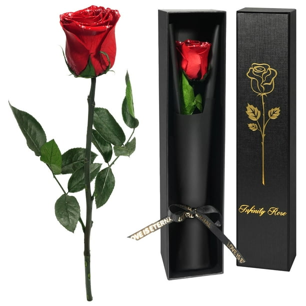 Rosa preservada Yamonic Eternal, flor real, regalo de 30 cm