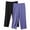 Purple, variant on Jalioing Plus Size Women's Capris 2 Pack Solid Color Basic Capris Lightweight Elastic Waist Summer Casual Pants