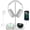 Cream White, variant on Airpod Max Charger Stand with 15W Wireless Charger, 4 in 1 Headphone Stand Headset Holder for AirPods Max/Pro/iWatch/Vision Pro, iPhone 17/16/15/14/13/12/11/X for Desktop Gaming Holder