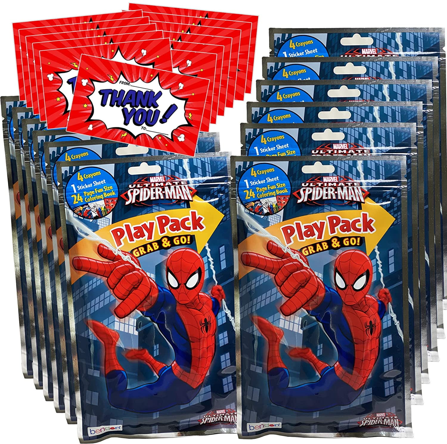 3 Large packets Set Of 12 Marvel Spiderman Window Cling Stickers 