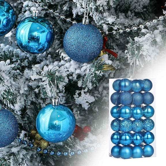 Kbndieu Christmas Tree Decorations Ornaments, 2.36" Light Blue Christmas Balls Ornaments Set of 36 Pack Shatterproof Plastic Christmas Decor Hanging Baubles for Xmas Tree Home Party