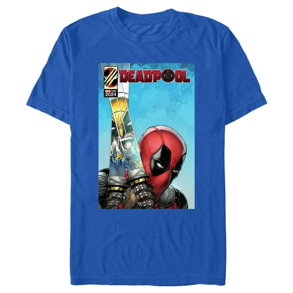 Men's Marvel: Deadpool & Wolverine Reflection in Swords Poster Graphic T-Shirt