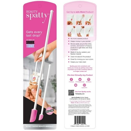 Spatty Daddy Makeup Spatula Set (6 and 12 Inch, Pink) - Scrape Last Drop of Beauty Products