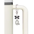 thumbnail image 3 of Delight Jewelry Silvertone Crystal Initial - Q - Silvertone Black Bow Charm Accessory for Tumblers and Thermal Cups, 3 of 4