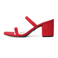 thumbnail image 2 of J. Adams Stormi Sandals Women Flat Mules- Square Toe Double Band Low Block Heel - Sandals for Women, 2 of 7