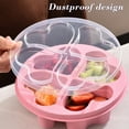 thumbnail image 6 of kkbbma under $5 Divided Serving Tray with Lid Vegetable Tray with Lid Fruit Platter 4 Compartment Vegetable Platter Reusable Food Containers Plastic Serving Dish for Lunch Meal Snack Storage, 6 of 6