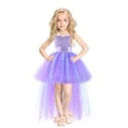 thumbnail image 2 of Gubotare Girls Dresses Fancy Girls Dresses Summer Ruffle Sleeve Round Neck Twirl Birthday Party Dress with Pockets 4T 6T (Purple,4-6 Years), 2 of 6