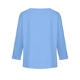thumbnail image 4 of TQWQT Long Sleeve Blue Shirts for Girls Toddler Basic Shirts Size 10-12 Kids Crewneck Tshirts Cute Girls Tops Tween Girls Clothes 120, 4 of 5