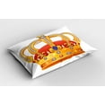thumbnail image 2 of Ambesonne King Pillow Sham 2 Pack, Majestic Royal Sign Crown, 26"x20", Marigold Orange, 2 of 3