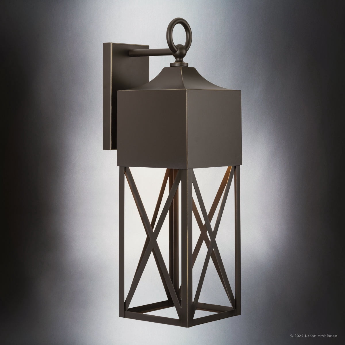 Luxury Modern Farmhouse Wall Sconce, Small Size: 23.25''H x 9.5''W, with Modern Rustic Style Elements, Antique Bronze Finish, UHP1563 from the Sunnybank Collection by Urban Ambiance