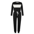 thumbnail image 4 of YUGYXL Lounge Sets for Women Sweatsuits Sets Two Piece Outfit Long Sleeve Pant Workout Athletic Tracksuits Black XL, 4 of 5