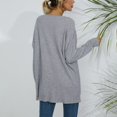 thumbnail image 2 of Vedolay Sweaters for Women Fall Winter Casual Puff Sleeve Crew Neck Loose Soft Pullover Sweater,Gray M, 2 of 5