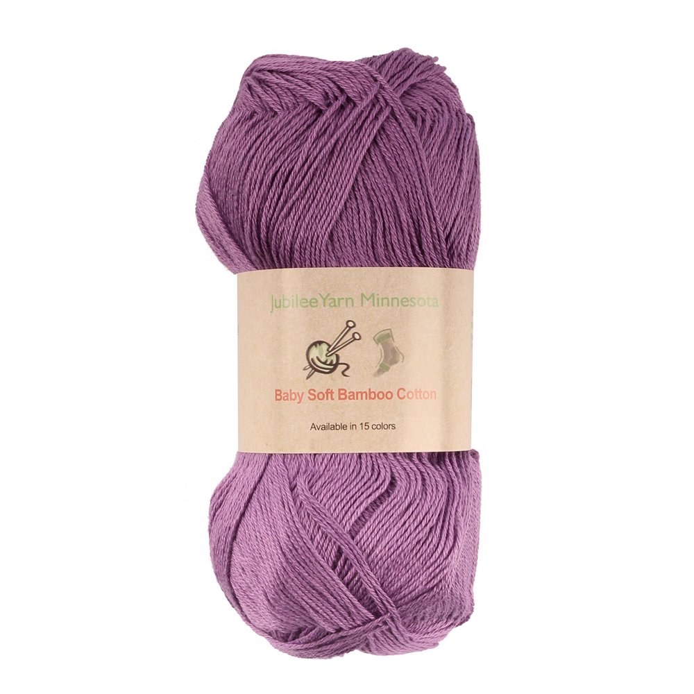 Baby Soft Bamboo Cotton Yarn JubileeYarn Deep Purple 4 Skeins