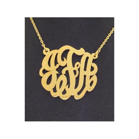 Personalized 25MM Nameplate Pendant Necklace 14k Yellow or 14K 14K White Gold. Special Order, Made to Order. With 18 inch chain. PNK009W