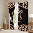 thumbnail image 3 of Homewish Cartoon Monogrammed B Black Out Curtains for Teens, Leopard Cheetah Print Curtains Pack of 2 (42x63 Each), Modern Fashion Bedroom Curtains, Window Curtains Decor, 3 of 6