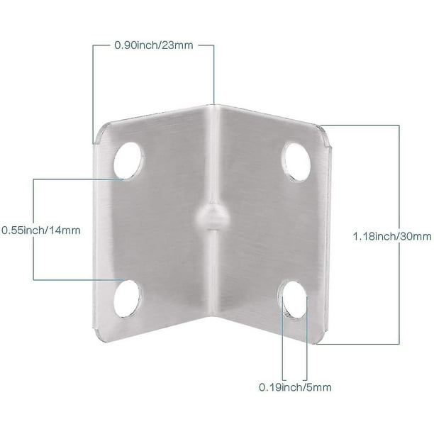 Soporte de esquina de acero inoxidable, soporte resistente de 90 grados, soporte de ángulo recto, soporte de fijación pequeño para madera, soporte de ángulo recto