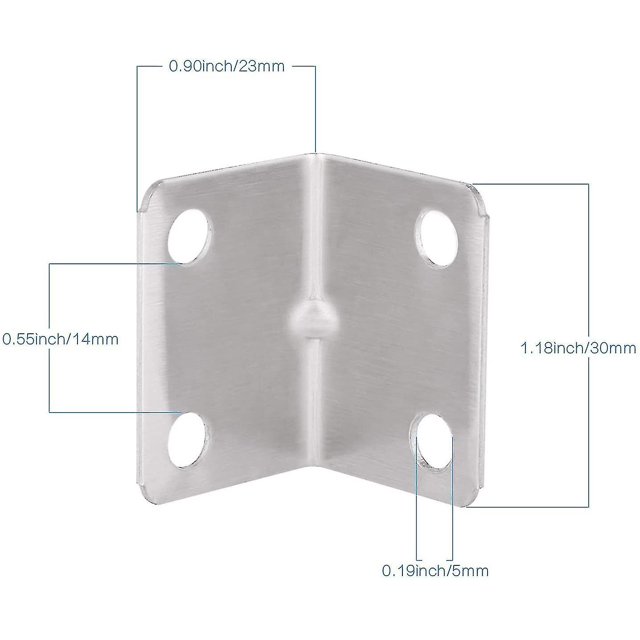 Soporte de esquina de acero inoxidable, soporte resistente de 90 grados, soporte de ángulo recto, soporte de fijación pequeño para madera, soporte de ángulo recto