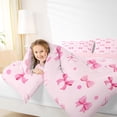 thumbnail image 3 of spefrowx Girly Pink Bow Print Twin Comforter Sets for Teens, Kawaii Polka Dot Bedding Set, Pink Reversible, 2 Pieces, 1 Comforter and 1 Pillowcase, 3 of 6