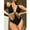 Black, variant on successthop Swimsuits for Women Spaghetti Strap Halter Neck One-Piece Backless Monokinis Hollow Cutout Solid Romper Beachwear Push up High Waist Bikinis Tankinis for Holiday Seaside