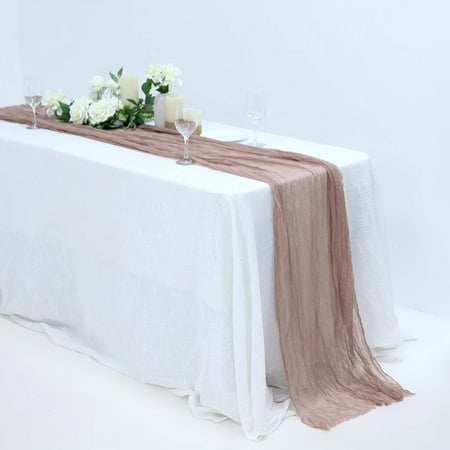 

Efavormart 10FT Dusty Rose Cheesecloth Table Runner Gauze Fabric Boho Wedding Arbor Decor