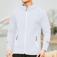 thumbnail image 2 of YLSDY Men's Running Jacket Water Resistant Windbreaker Hooded Zipper Workout Jacket Outdoor Sport Training Coat White XXXL, 2 of 7