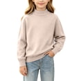 thumbnail image 2 of WQNVRNR Boys Crewneck Sweater- Mock Neck Long Sleeve Slim Fit Pullover Knit Shirts Beige Size 10, 2 of 9