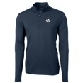 thumbnail image 2 of Men's Cutter & Buck Navy BYU Cougars Big & Tall Virtue Eco Pique Recycled Quarter-Zip Pullover Top, 2 of 3