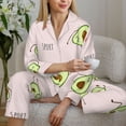 thumbnail image 6 of Haiem Avocado Doing Sport Yoga Pattern Women’s Long-sleeve Sleepwear,Sleepwear Set,2-piece Loungewear Set,Soft PJs Comfy Nightwear with Pockets-Large, 6 of 7
