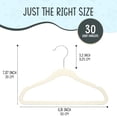thumbnail image 2 of Techzoo Premium Baby Velvet Hangers 30 Pack – 11.8" Non Slip Felt Cloth Hangers for Closet – Ultra Slim, Space Saving Baby Clothes Hangers with 360° Swivel Hook Infant Hangers – Ivory, 2 of 7