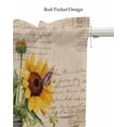 thumbnail image 5 of Sunflower Lavender Linen Curtain Valance for Bedroom/Bathroom/Kitchen/Office/Living/Dining Room Windows,Farmhouse Vintage Botanical Spring Summer Pocket Topper Drapes Decorative Cafe Drapery 42x12, 5 of 6