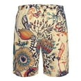 thumbnail image 6 of Kll Floral With Birds And Fantasy Flowers Men'S Casual Summer Beach Shorts Hawaiian Shorts With Pockets-Xx-Large, 6 of 9