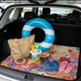 thumbnail image 2 of Jeiento Floral Highland Cow Van Cargo Liner Boho Flower Trunk Protection Cargo Liner All Weather Trunk Mat for SUV for Camping Hiking Beach Trips, 2 of 7