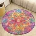 thumbnail image 4 of Kaleidoscope Mandala Colorful Floral Boho Round Rugs -Washable Non-Slip Small Round Area Rug Throw Soft Circle Rugs for Bedroom, Modern Print Indoor Carpet for Entryway Sofa Living Room, 4 of 6