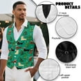 thumbnail image 6 of Yuyamidu Cute Dachshund Mens Suit Vest Xmas Tree Business Formal Dress Vests for Men Size M Christmas Casual Wedding Tuxedo Party Waistcoat, Green, 6 of 7
