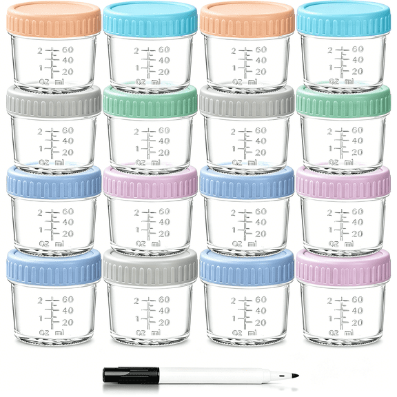 ACDANC 12 Pack Glass Baby Food Storage Containers - 4 Oz Baby Food Jars with Lids,Microwave Dishwasher Freezer Safe,100% Leak Proof,Bpa Free,Reusable