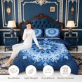 thumbnail image 3 of Erosebridal Snowflake Mandala Full Size Comforter Sets,Deep Blue Crystal Bedding Comforter Set,3 Pieces,1 Comforter and 2 Pillowcases,Navy Blue Reversible, 3 of 7