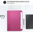thumbnail image 5 of ProCase Portfolio Business Padfolio Folder with Zipper, Document Organizer with Pockets Letter Size A4 Writing Pad Padfolio -Magenta, 5 of 8