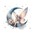 thumbnail image 3 of Adhesivos de pared con forma de hada y luna, mariposa, hada con media luna, 3 of 4
