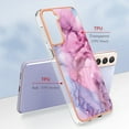 thumbnail image 4 of Designed for Samsung Galaxy S21 Plus Marble Case, Ultra Thin Girls Women Plating Marble Designed Flexible Soft TPU IMD Marble Protective Case Cover for Samsung Galaxy S21 Plus - Pink, 4 of 6