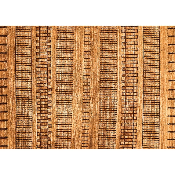 Ahgly Company Indoor Rectangle Abstract Orange Modern Area Rugs, 7' x 10'